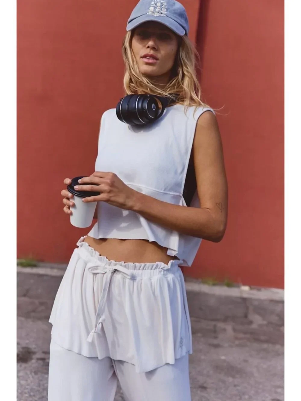 NWT Free People Movement Skirt Flirt Two-Piece Pants Set Ivory Medium